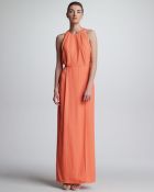 Lela Rose Drapedbodice Halter Gown Coral - Lyst