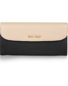 Miu Miu Two-Tone Leather Continental Wallet - Lyst