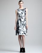 Oscar de la Renta Printed Silk Dress - Lyst