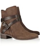 See By Chloé Buckled Suede Ankle Boots - Lyst