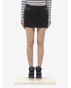 T By Alexander Wang Twill Leather Yoke Skirt - Lyst