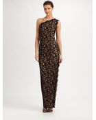 Tadashi Shoji Asymmetrical Lace Gown - Lyst