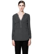 Zara Polka Dot Printed Blouse - Lyst