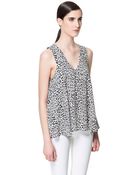 Zara Printed Top - Lyst
