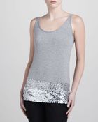 Donna Karan New York Sequinhem Tank - Lyst