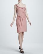 J. Mendel Draped One-shoulder Dress Muted Pink - Lyst