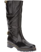 Sergio Rossi Buckle Detail Midcalf Boot - Lyst