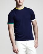 Jil Sander Tipped Shortsleeve Sweater - Lyst