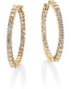Roberto Coin Diamond 18k Gold Hoop Earrings - Lyst