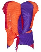 Issey Miyake Pleated Open Back Top - Lyst