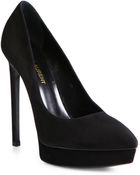 Saint Laurent Janis Suede Platform Pumps - Lyst