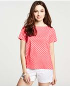 Ann Taylor Summer Dot Print Top - Lyst
