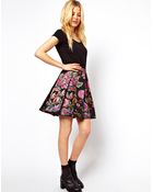 Asos Premium Skater Skirt in Jacquard - Lyst