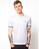 Fred Perry Polo with Small Collar and Contrast Cuff - Lyst