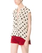 Zara Polka Dot Shirt - Lyst