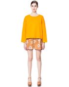 Zara Jacquard Silk Shorts - Lyst