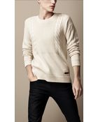 Burberry Aran Knit Sweater - Lyst