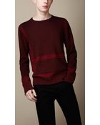 Burberry Two-tone Waffle Panel Sweater - Lyst