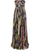 Matthew Williamson Floral Montage Chiffon Corset Gown - Lyst