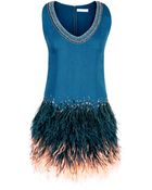 Matthew Williamson Embellished Silk Feather Shift - Lyst