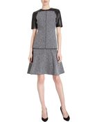 Proenza Schouler Leather Short Sleeve Tweed Top - Lyst