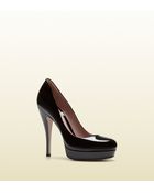 Gucci Lisbeth Black Patent Leather Platform Pump - Lyst