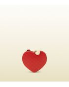 Gucci Red Microguccissima Leather Heartshaped Coin Purse - Lyst