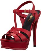 Saint Laurent Highheel Leather Sandal - Lyst
