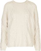 Topshop Knitted Angora Cable Jumper - Lyst