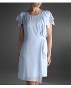 Emporio Armani Crêpe Silk Dress with Ruffled Sleeve - Lyst