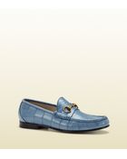 Gucci Horsebit Loafer in Crocodile - Lyst