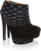Alaïa Cutout Suede Ankle Boots - Lyst