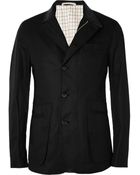 Alexander McQueen Leather collar Cotton Jacket - Lyst