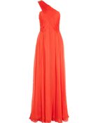 Matthew Williamson One Shoulder Silk chiffon Gown - Lyst