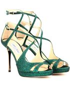 Jimmy Choo Misty Glitter Sandals - Lyst