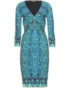 Roberto Cavalli Print Dress with Draped Detail - Lyst