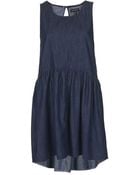 Topshop Denim Drop Hem Dress - Lyst