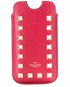 Valentino Leather Rockstud Iphone Case - Lyst