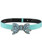 Oscar de la Renta Taff Belt with Crystal Bow - Lyst