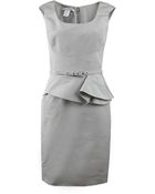 Oscar de la Renta Slim Belted Dress - Lyst