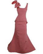 Oscar de la Renta Scoopneck Bustle Gown - Lyst