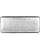 Saint Laurent Lutetia Flap Metallic Leather Clutch - Lyst