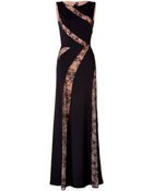 Elie Saab Lace Panel Gown In Black - Lyst