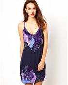 French Connection Tie Waist Dress with Embellishment - Lyst