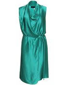 Lanvin Satin Wrapeffect Dress - Lyst