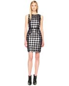 Michael Kors Metallic Houndstooth Jacquard Dress - Lyst