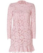 Valentino Lace Dress with Ruffled Hem - Lyst