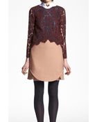 Carven Double Crepe Skirt - Lyst