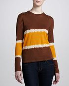 Michael Kors Striped Cotton-linen Sweater - Lyst