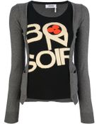 Sonia By Sonia Rykiel Contrast Trompe Loeil Cardigan - Lyst